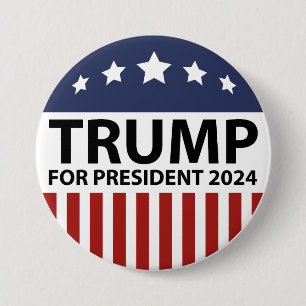 Trump for President 2024 Ronde Button 7,6 Cm