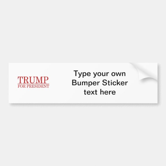 TRUMP FOR PRESIDENT (Red) Bumpersticker (Voorkant)