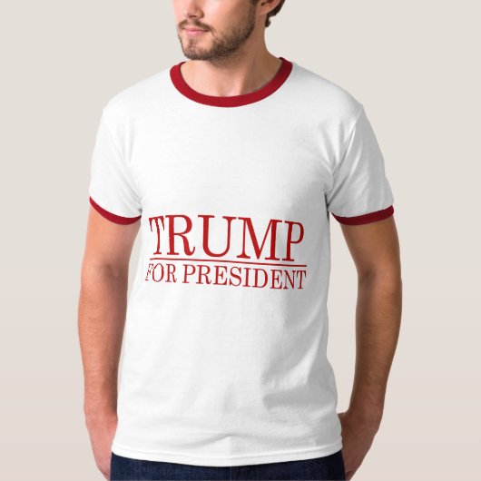 TRUMP FOR PRESIDENT (Red) T-shirt (Voorkant)