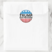 Trump for President Ronde Sticker (Tas)