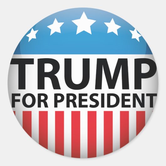 Trump for President Ronde Sticker (Voorkant)