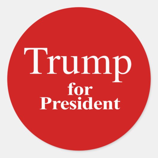 Trump for President Ronde Sticker (Voorkant)