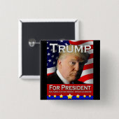 Trump for President Vierkante Button 5,1 Cm (Voorkant /achterkant)