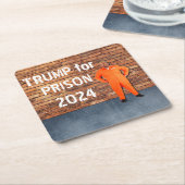 Trump for Prison 2024 Kartonnen Onderzetters (Schuin)