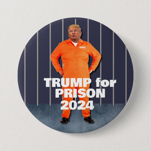 Trump for Prison 2024 Ronde Button 7,6 Cm (Voorkant)