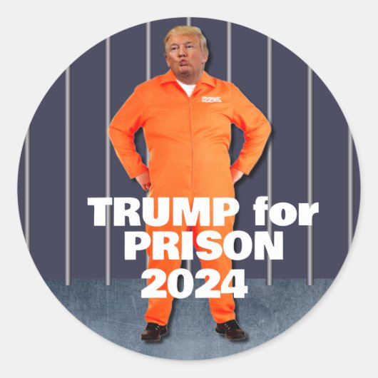 Trump for Prison 2024 Ronde Sticker (Voorkant)