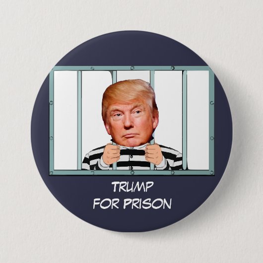 "Trump for Prison" met Trump achter tralies Ronde Button 7,6 Cm (Voorkant)