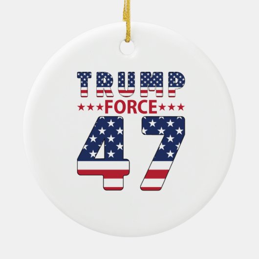 Trump Force 47 Keramisch Ornament (Achterkant)
