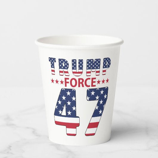Trump Force 47 Papieren Bekers (Achterkant)