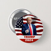 Trump Foto 2024 President Verkiezing Button (Voorkant /achterkant)