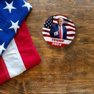 Trump Foto 2024 President Verkiezing Button