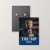  Trump-foto - president  Button (Voorkant / Achterkant)