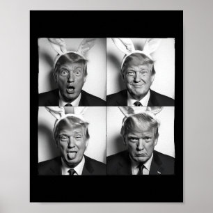Trump Fotohokje in Bunny Pasen Oren Funny Usa Me Poster