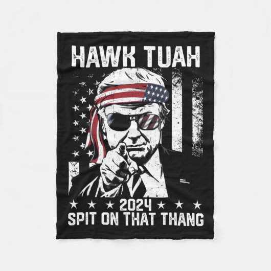 Trump Funny Hawk Tush spuugde op die ding Fleece Deken (Voorkant)
