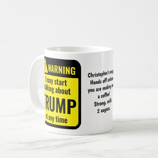 Trump Funny Personalized Koffiemok (Voorkant links)