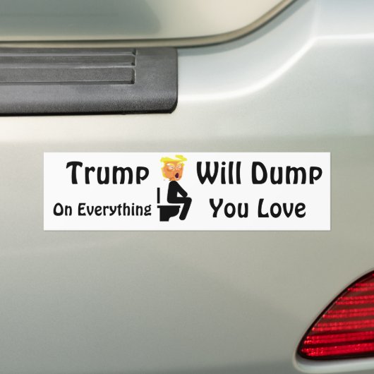 Trump gaat Bumpersticker dumpen (Op auto)