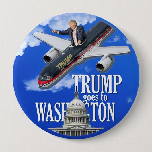 Trump gaat naar Washington Ronde Button 4,0 Cm (Voorkant)