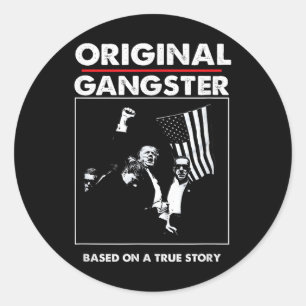 Trump-gangster voor President 47 Patriotic Ronde Sticker