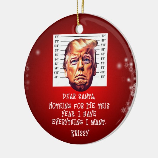 Trump gearresteerde dromen komen uit Kerstmis Keramisch Ornament (Links)