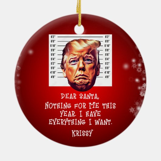 Trump gearresteerde dromen komen uit Kerstmis Keramisch Ornament (Achterkant)