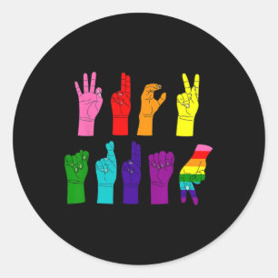 Trump Gebarentaal Subtiele Anti Trump Lgbtq Ronde Sticker