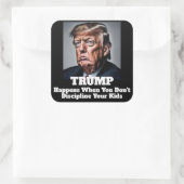 Trump gebeurt vierkante sticker (Tas)