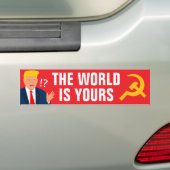 Trump geeft de wereld politieke vrijheid bumpersticker (Op auto)