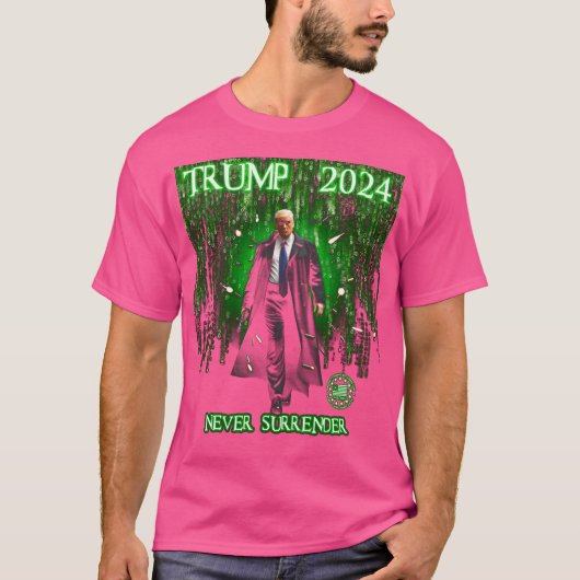 Trump geeft Matrix nooit op T-shirt (Voorkant)