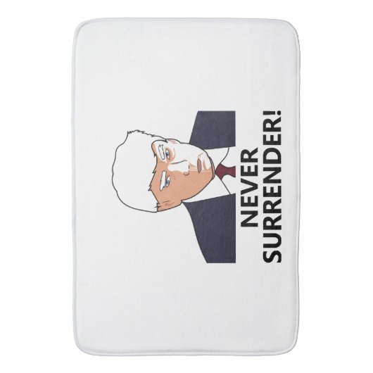 Trump geeft nooit Mok Badmat (Voorkant Verticaal)