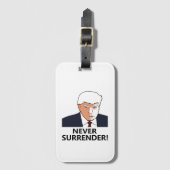 Trump geeft nooit Mok Bagagelabel (Voorkant (verticaal))
