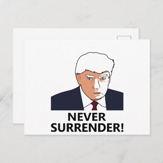 Trump geeft nooit Mok Briefkaart (Voorkant / Achterkant)