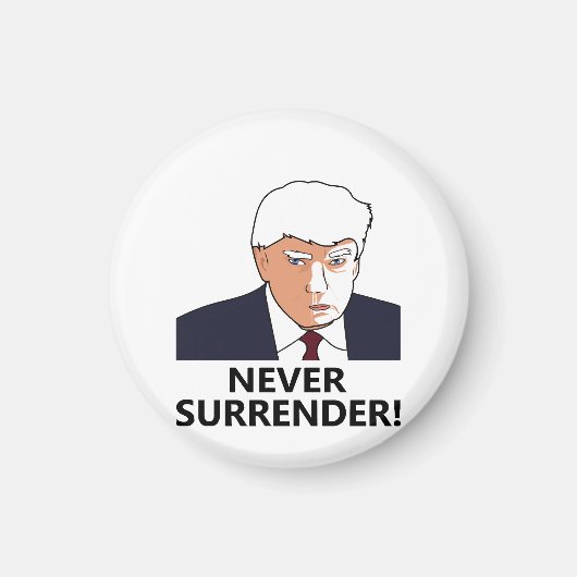 Trump geeft nooit Mok Magneet (Voorkant)