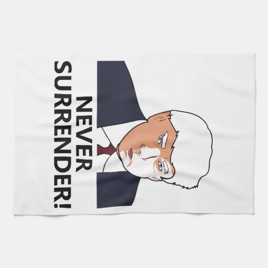 Trump geeft nooit Mok Theedoek (Horizontaal)