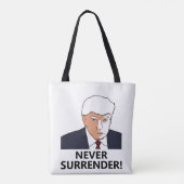 Trump geeft nooit Mok Tote Bag (Achterkant)