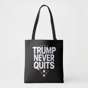 Trump Geeft Nooit Op Patriottische Stem Trump 2024 Tote Bag
