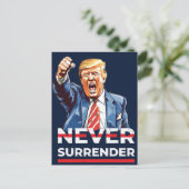 Trump geeft zich nooit over feestdagenkaart (Staand voorkant)