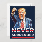 Trump geeft zich nooit over feestdagenkaart (Voorkant / Achterkant)