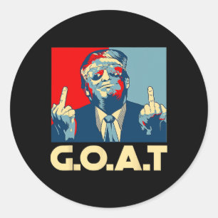 Trump Geit 45e President Middelvinger Verkiezing R Ronde Sticker