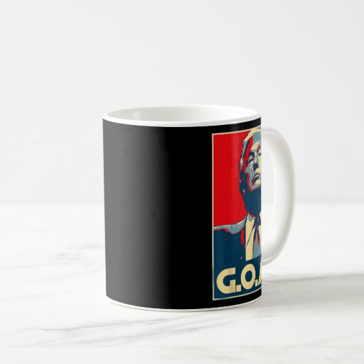 Trump Geit Middelvinger Verkiezing 2024 Republikei Koffiemok (Voorkant rechts)