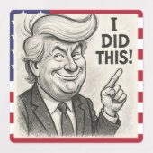 Trump-gelijkenis wijst op 'ik heb dit gedaan'-Stic Labels (Design 1)
