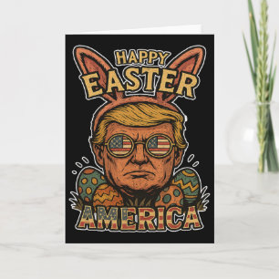 Trump Gelukkig Pasen Konijn Eieren Jagen Lente Gra Kaart
