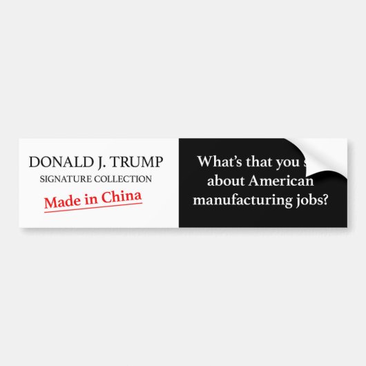 Trump gemaakt in de china bumper sticker (Voorkant)