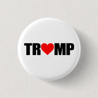 ""TRUMP" GESPELD MET HEART" RONDE BUTTON 3,2 CM