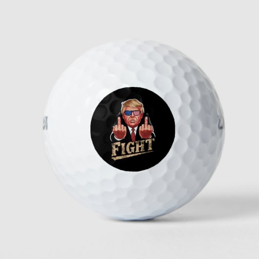 Trump Gevecht VS Verkiezingen Retro Vintage Golfballen (Voorkant)