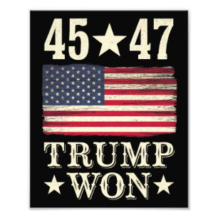 Trump Gewonnen 2024 45 47e President Verenigde Sta Foto Afdruk