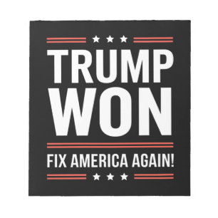 Trump Gewonnen MAGA Trump Winnaar 2024 Repareer Am Notitieblok