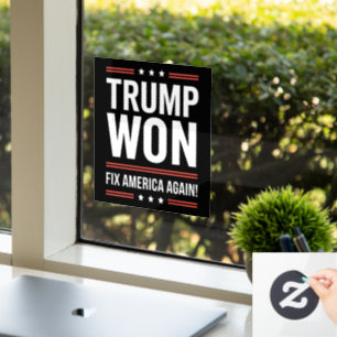 Trump Gewonnen MAGA Trump Winnaar 2024 Repareer Am Raamsticker
