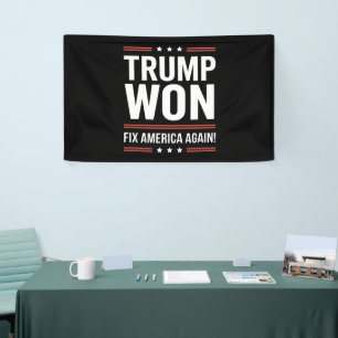 Trump Gewonnen MAGA Trump Winnaar 2024 Repareer Am Spandoek