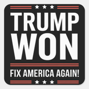 Trump Gewonnen MAGA Trump Winnaar 2024 Repareer Am Vierkante Sticker