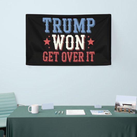 Trump Gewonnen Opgelost 2024 Spandoek (Beurs)